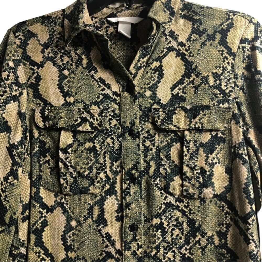 H&M Snakeskin Print Button Down Top - Picture 4 of 10